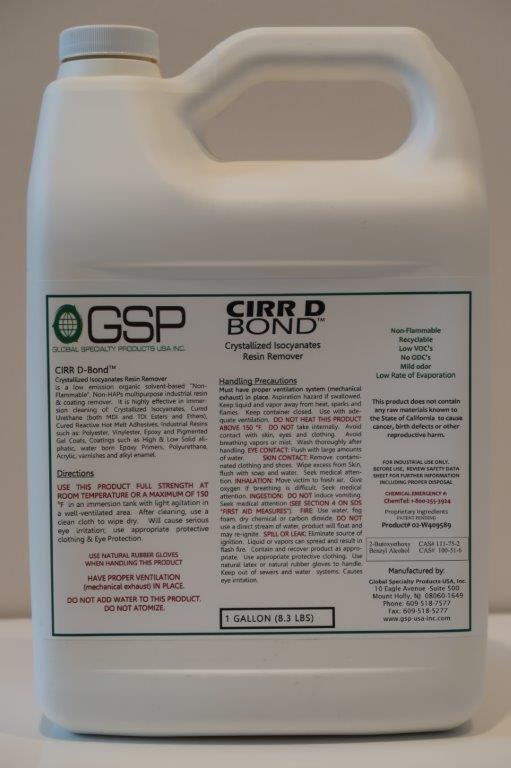 GSP CIRR D-Bond Crystallized Isocyanates Resin Remover 1 Gallon Pail  02-W409589-1 - Spray Foam Systems