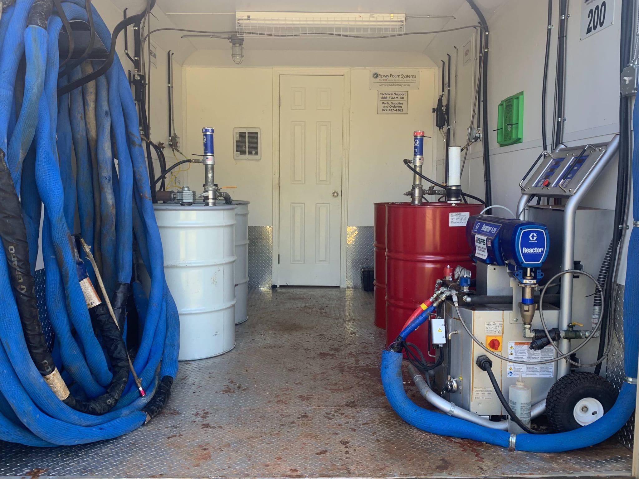 Used E20 Spray Foam Rig, 16' Trailer, 210' hose, gas
